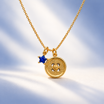 Midnight Button Necklace