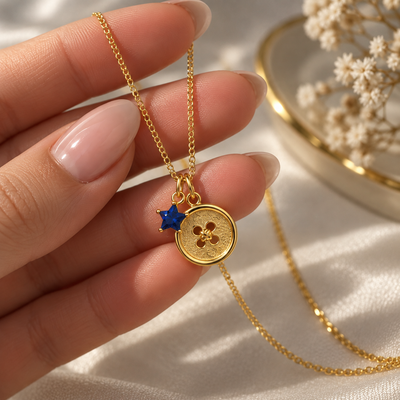 Midnight Button Necklace