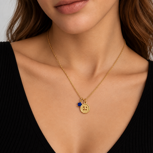Midnight Button Necklace